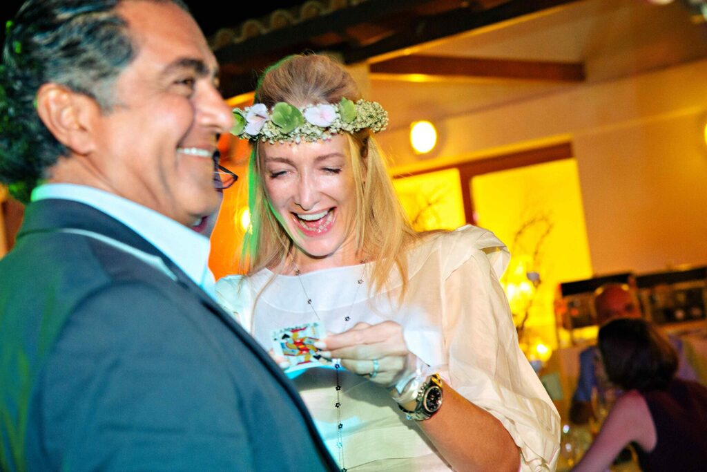wedding couple entertained at their reception by Greg, the leading Portsmouth Magician